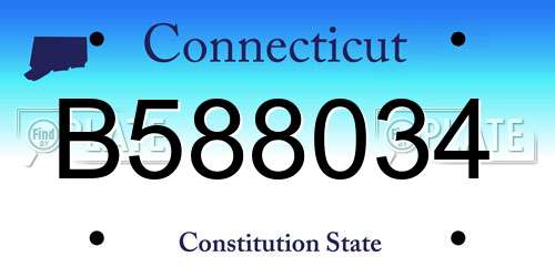 B588034 Connecticut License Plate