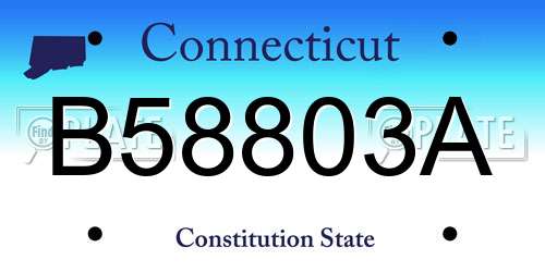 B58803A Connecticut License Plate