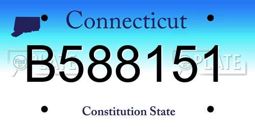 B588151 Connecticut License Plate