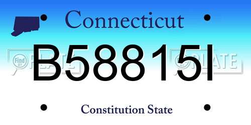 B58815I Connecticut License Plate