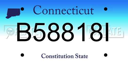 B58818I Connecticut License Plate