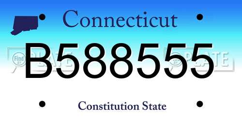 B588555 Connecticut License Plate
