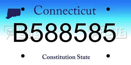 B588585 Connecticut License Plate