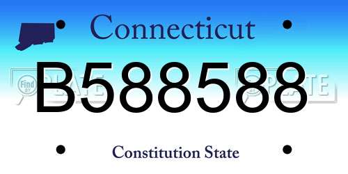 B588588 Connecticut License Plate