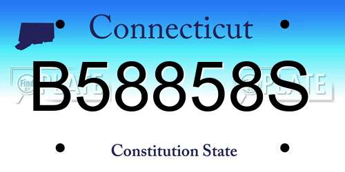 B58858S Connecticut License Plate