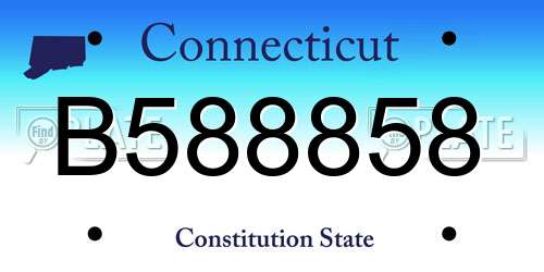 B588858 Connecticut License Plate