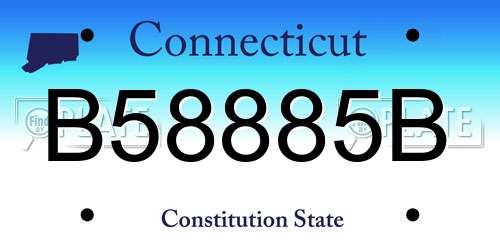B58885B Connecticut License Plate