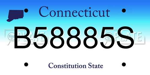 B58885S Connecticut License Plate