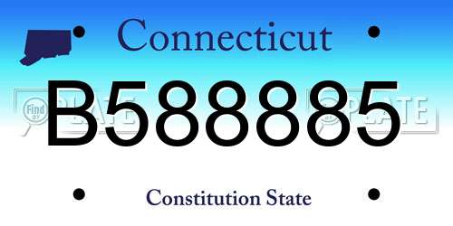 B588885 Connecticut License Plate