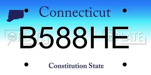 B588HE Connecticut License Plate