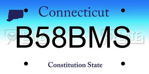 B58BMS Connecticut License Plate