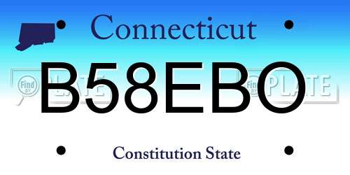 B58EBO Connecticut License Plate