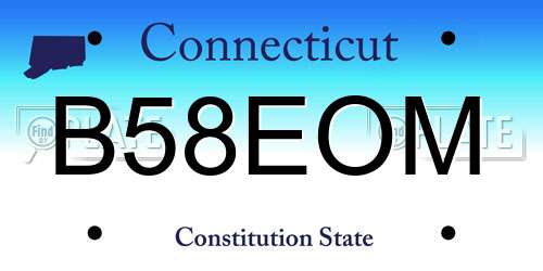 B58EOM Connecticut License Plate