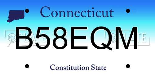 B58EQM Connecticut License Plate