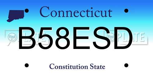 B58ESD Connecticut License Plate