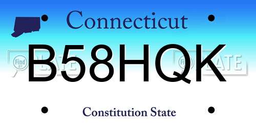 B58HQK Connecticut License Plate