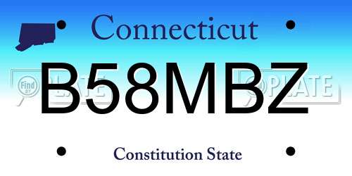 B58MBZ Connecticut License Plate