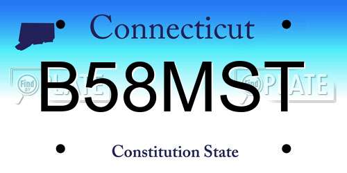 B58MST Connecticut License Plate