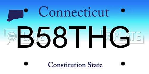 B58THG Connecticut License Plate