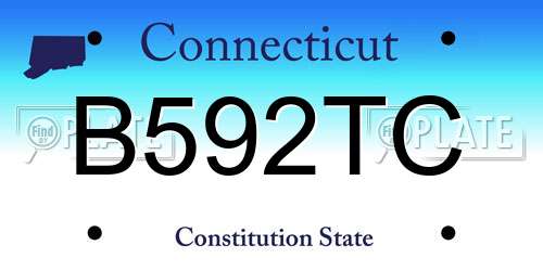 B592TC Connecticut License Plate