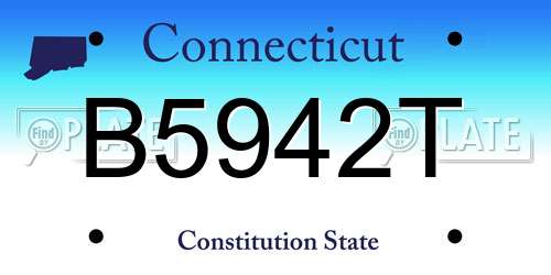 B5942T Connecticut License Plate