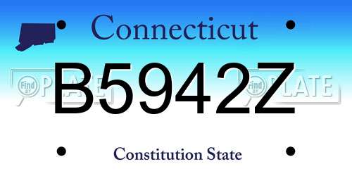 B5942Z Connecticut License Plate