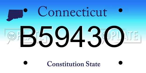 B5943O Connecticut License Plate