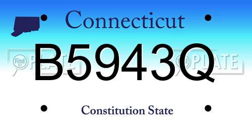 B5943Q Connecticut License Plate