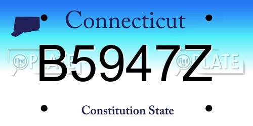 B5947Z Connecticut License Plate