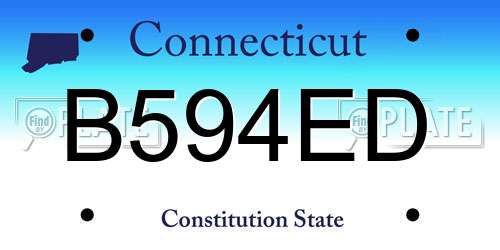 B594ED Connecticut License Plate