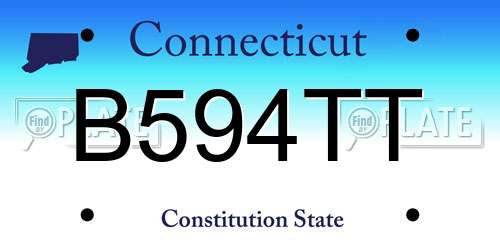 B594TT Connecticut License Plate