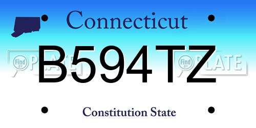 B594TZ Connecticut License Plate