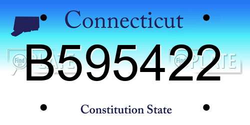 B595422 Connecticut License Plate