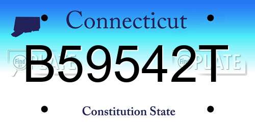 B59542T Connecticut License Plate