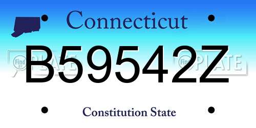B59542Z Connecticut License Plate