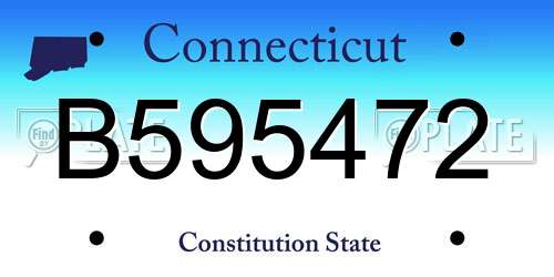 B595472 Connecticut License Plate