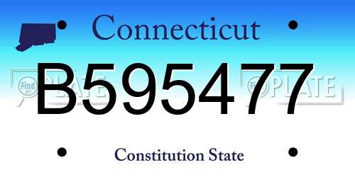 B595477 Connecticut License Plate