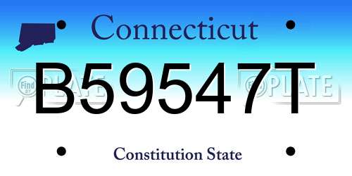 B59547T Connecticut License Plate