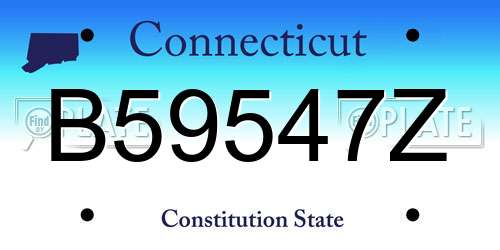 B59547Z Connecticut License Plate