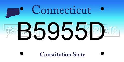B5955D Connecticut License Plate