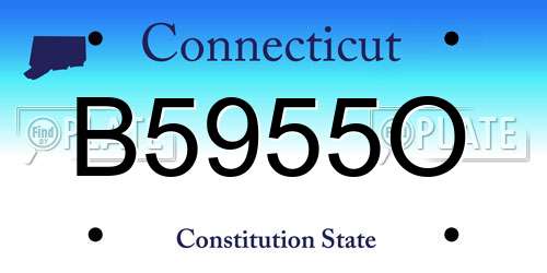 B5955O Connecticut License Plate
