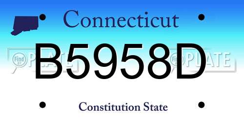 B5958D Connecticut License Plate