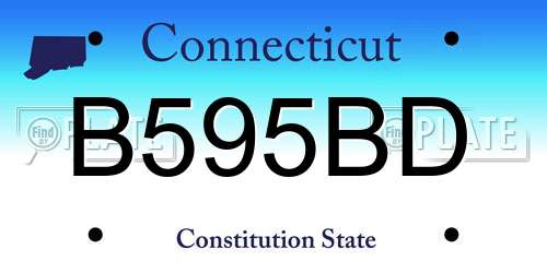 B595BD Connecticut License Plate