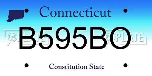 B595BO Connecticut License Plate