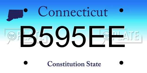B595EE Connecticut License Plate