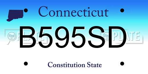 B595SD Connecticut License Plate