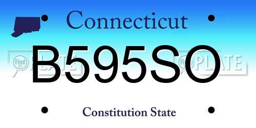 B595SO Connecticut License Plate