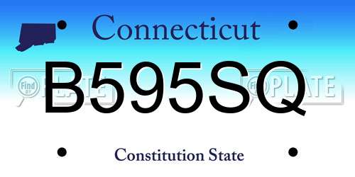 B595SQ Connecticut License Plate