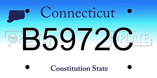 B5972C Connecticut License Plate