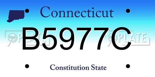 B5977C Connecticut License Plate